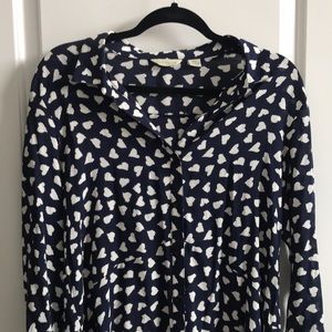 Anthropologie button down heart blouse